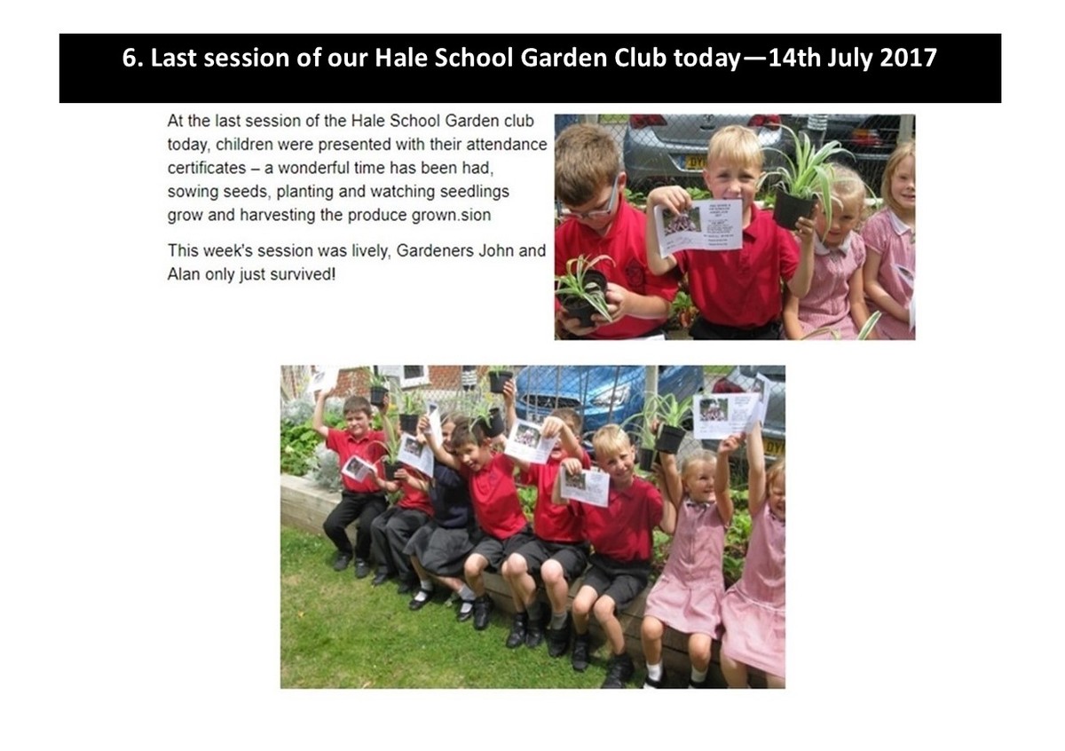 Last session of Hale Garden Club today...